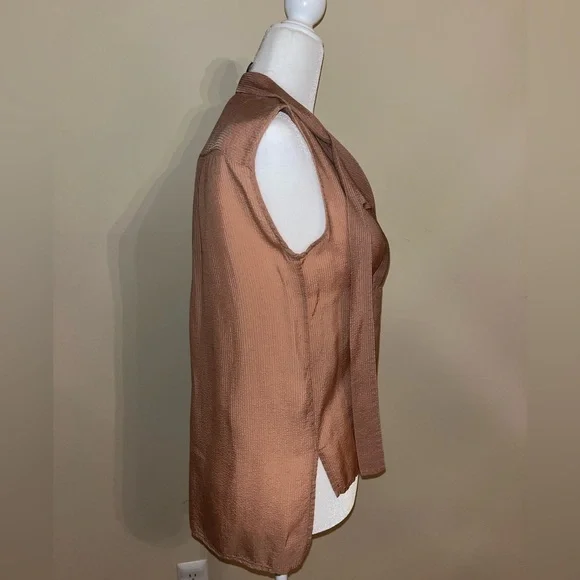 BCBG MaxAzria Women's Sleeveless Blouse - Beige/bronze/tan XXS - Picture 3 of 13